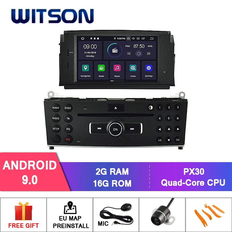WITSON Android 9 1 Автомобильная gps-навигация для MERCEDES-BENZ C Класс стерео 2 Гб ram 16 FLASH + DAB OBD