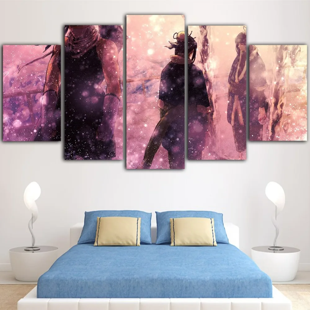 5Pieces Hot Anime Naruto Poster Cuadros Decoracion Dormitorio Canvas Painting Tableau Mural Room Decor Drop Shipping | Дом и сад