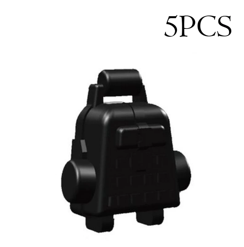 

5 Pcs/Set DIY Accessories Helmet Body Armors Bag Compatible Military Police Weapon Army Soldier Building Block Brick Toy X177