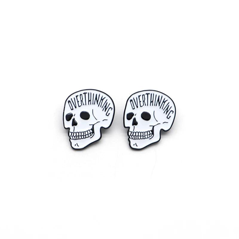 Halloween Brooches Overthink Skull Soft Enamel Pin for Girls Lapel Pin Hat/bag Pins Denim Jacket Shirt Women Brooch Badge Q554