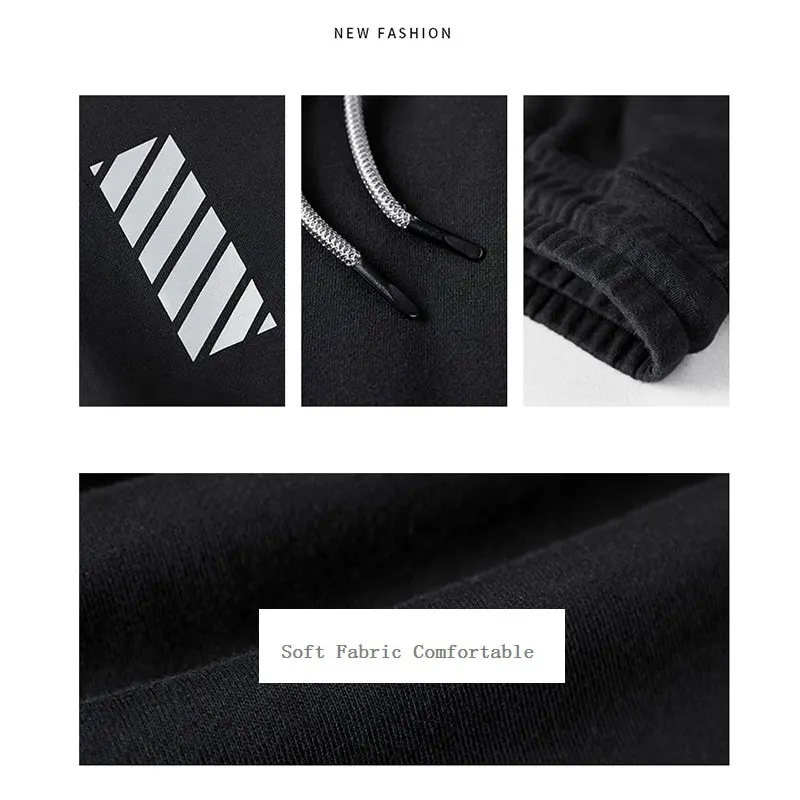 2018 New Fashion Men Sweatpant Black Trouser Pant Casual Cotton Mid Drawstring Loose High Quality Zipper Wei Pants 18005 | Мужская