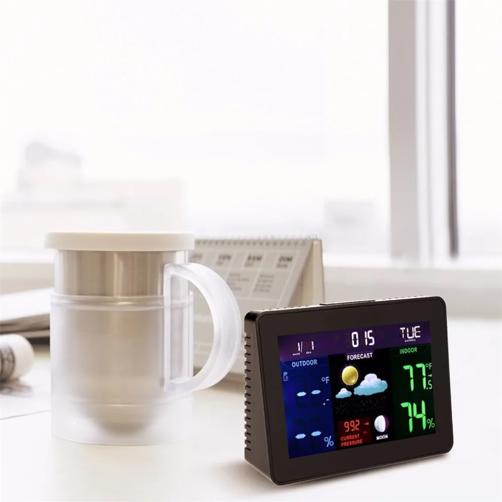 TS 70 цифровой ЖК Цифровая метеостанция Профессиональный Черный термометр
