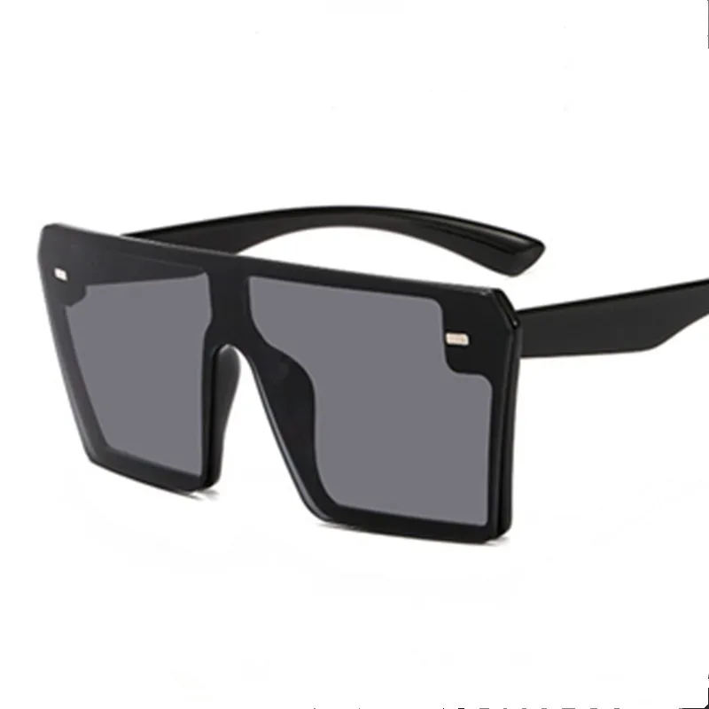 c1 black.grey Emosnia плоские квадратные солнцезащитные очки для женщин модные негабаритные градиентные очки для мужчин - Цвет линз: c1 black.grey