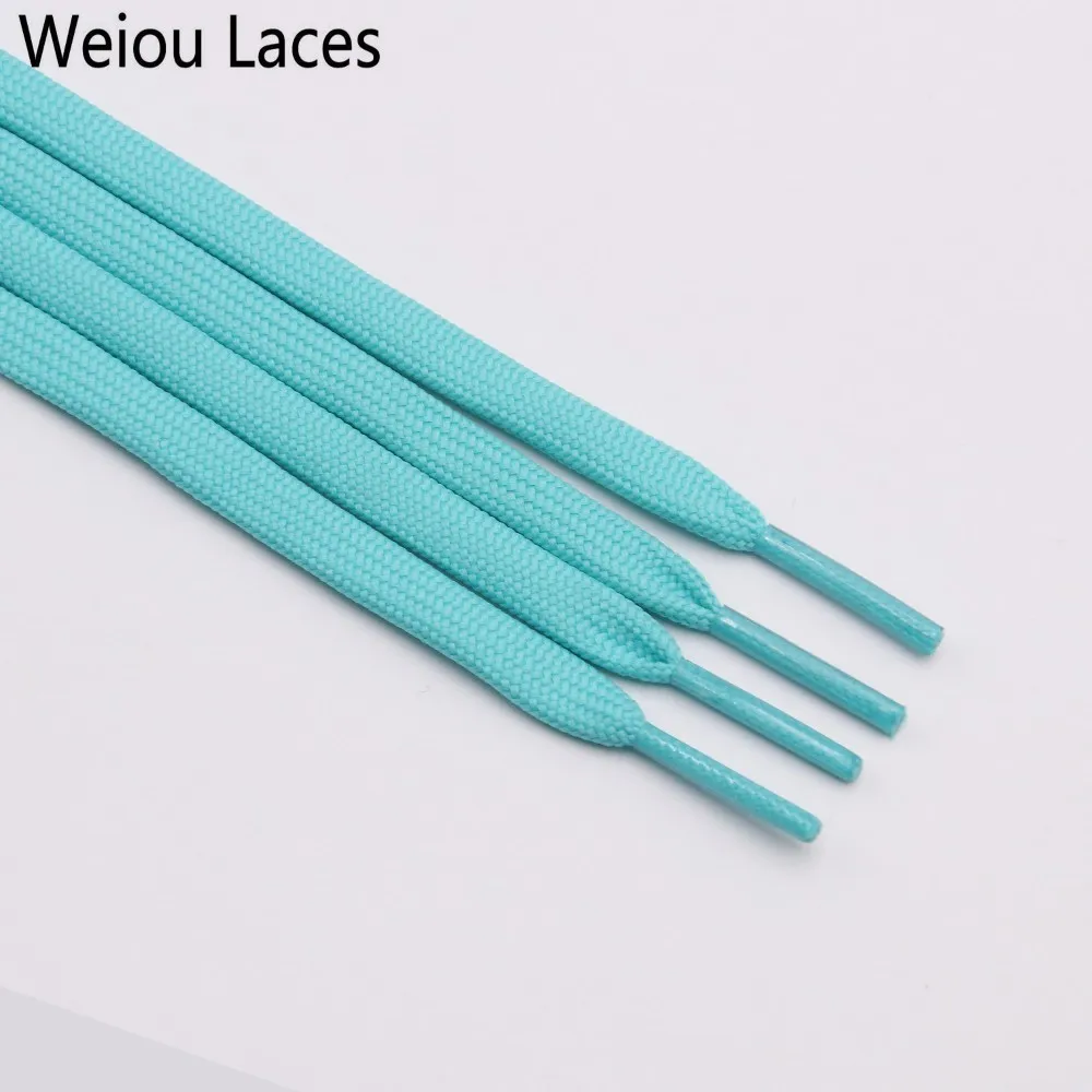 3020 Light blue Weiou Новые 7 мм 34 однотонные шнурки пара классических полых двойных плоских шнурков тканые шнурки Спортивные Повседневные шнурки - Цвет: 3020 Light blue