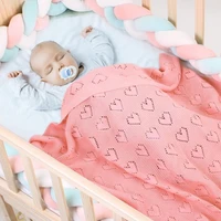 knitted baby blankets newborn summer baby swaddle wrap blanket super soft infant baby crib bedding stroller receiving blanket