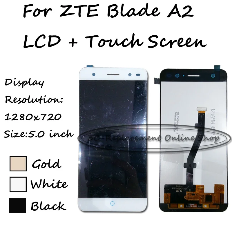 Черный/белый/золотой 5 дюймов для ZTE Blade A2 BV0720 ЖК дисплей + кодирующий