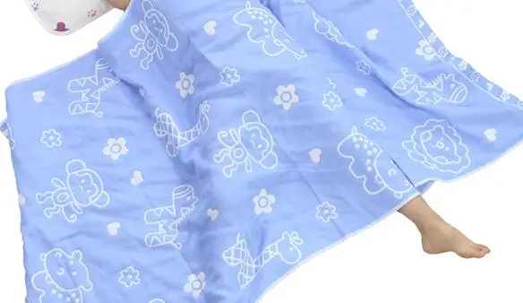 Blue Animal Супер мягкие дышащие одеяла для сна для новорожденных; Банное полотенце для пеленания; сезон весна-осень; cobertor; детская коляска для сна - Цвет: Blue Animal