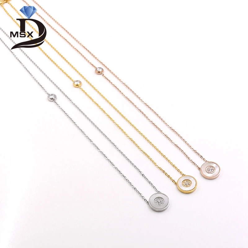 MSX простое новое ожерелье с подвеской двойной корпус круглое женское модный