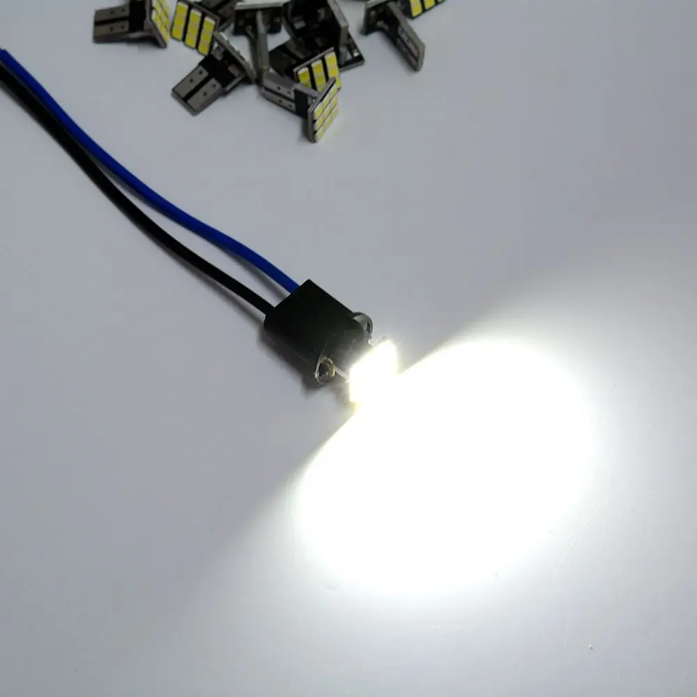 

SEKINEW 10pcs T10 LED 9SMD White Car License Plate Light Tail Bulb 2825 192 194 168 W5W Interior Accessories Ornaments