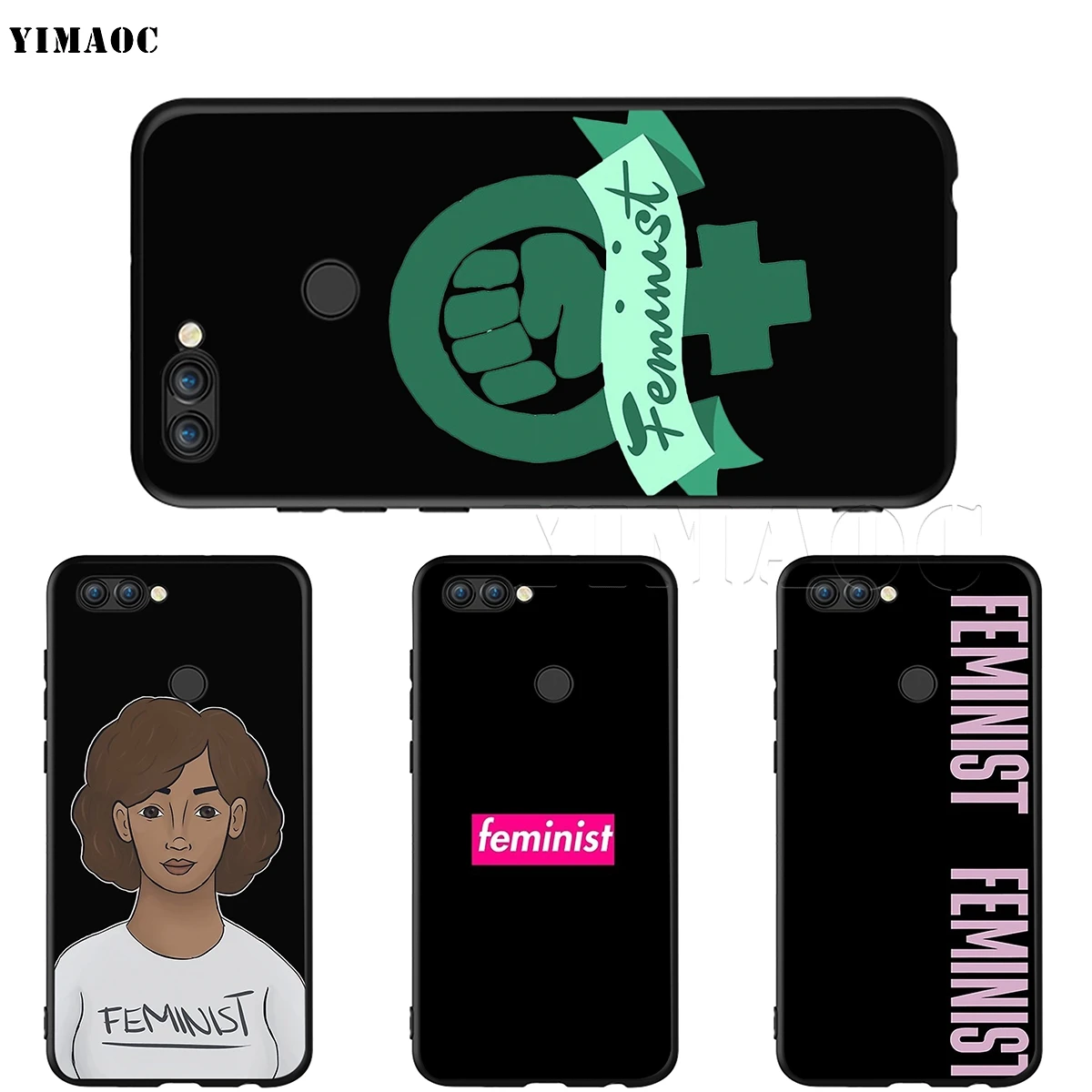 Силиконовый чехол YIMAOC с феминистской девушкой для Huawei Honor Mate P smart Y7 Y9 8C 30 20 10 8x Nova 3i 3
