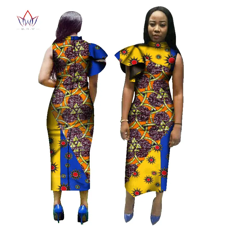 Летнее платье 2017 Женское Платье макси с Африканским принтом без рукавов длинное