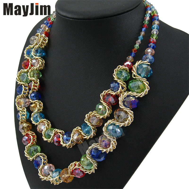 Заявление Моды Ожерелья для Женщин 2017 Vintage Воротник Золотая Цепь Большой Двойной