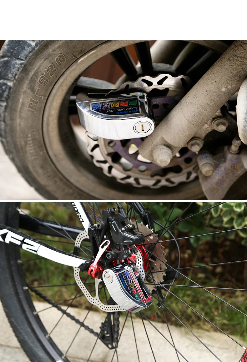 INBIKE велосипед сигнализации диск замок противоугонной тормозной диск Охранной Сигнализации электронных блокировки 6 мм Булавки для мотоцикл Предметы безопасности Велосипеды