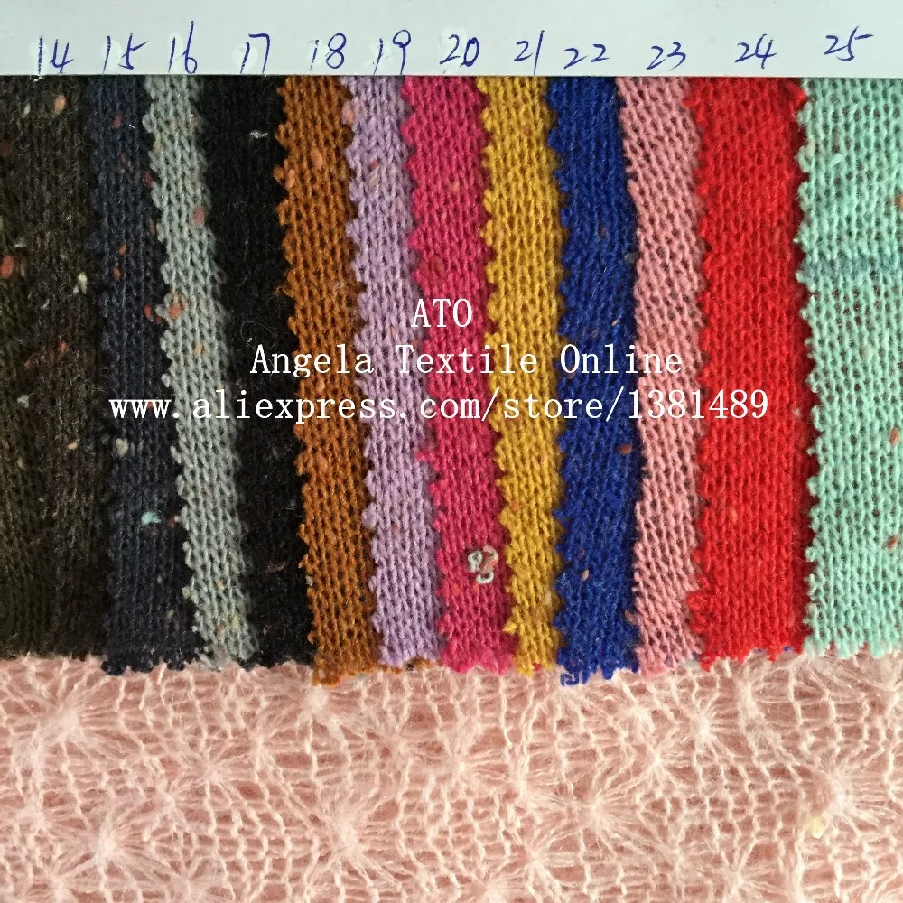 Стрейчевая трикотажная ткань для свитера в красный горошек текстильная