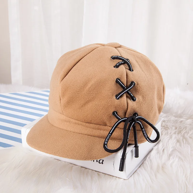 Осенне-зимний новый шерстяной Французский Берет для женщин элегантные шапки