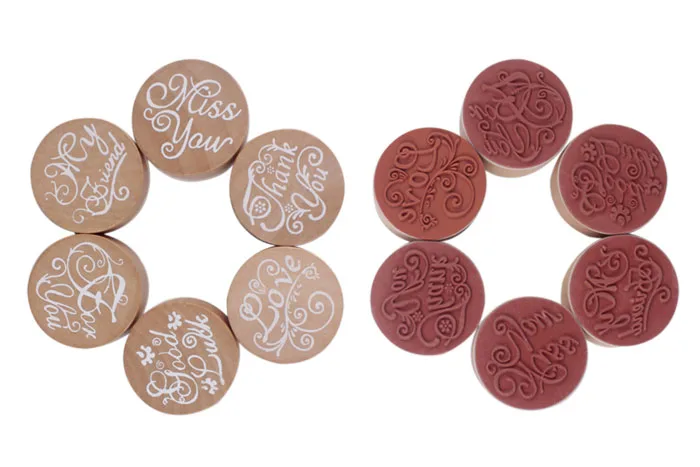 Высококачественные деревянные резиновые круглые штампы с цветочным