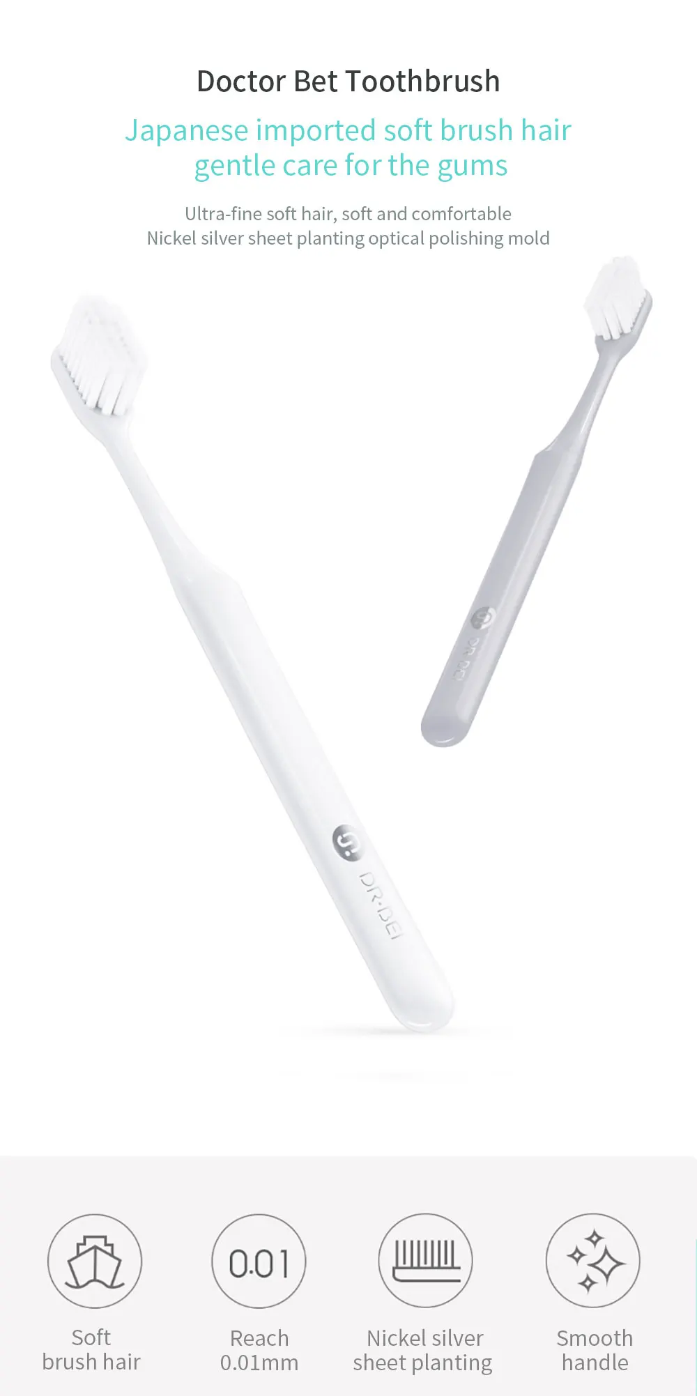 Оригинальная Xiaomi Mijia Doctor B Youth version BET зубная щетка удобная мягкая серая белая для чистки десен выберите уход за зубами