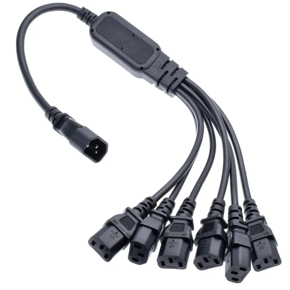 Штекер IEC 320 C14 к разветвителю Y-образного типа 6XC13, шнур питания C14 на 6 x C13, 250 В/10 А, 1 шт. *