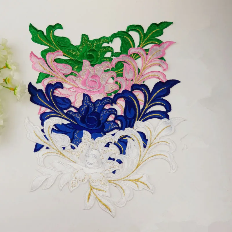 diy Red Peony Flower Venise Lace Collar Applique Patches Neckline Fabric Embroidered For Accessories Arts Crafts Sewing | Дом и сад