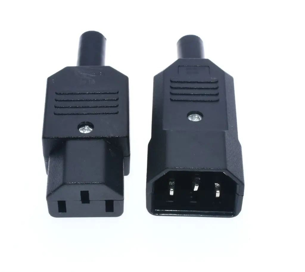 10 шт./лот IEC320 AC 250 В 10A C14 мужской+ C13 женский встроенный Rewirable основной разъем питания новое поступление