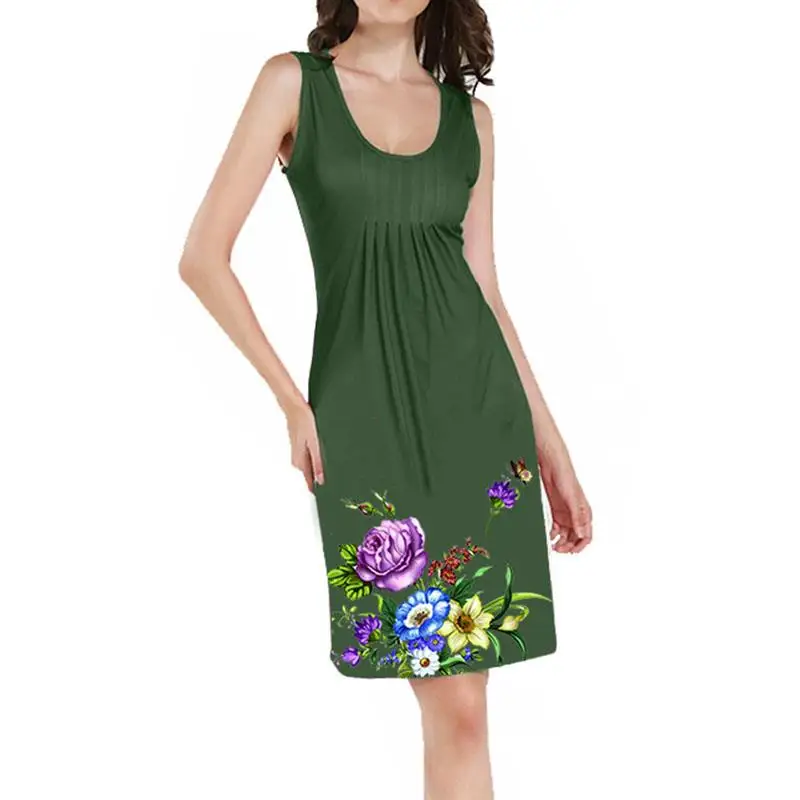 2018 летние модные платья с цветочным принтом Для женщин Повседневное Элегантный