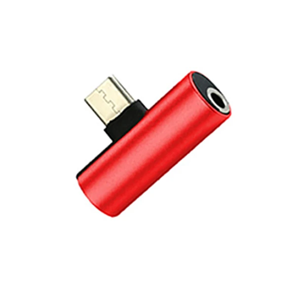 Красный 2 в 1 Тип C до 3,5 мм разъем для зарядки наушников конвертер usb type-C аудио кабель адаптер для Xiaomi 6 huawei P10 mate 20 type C - Цвет: Красный
