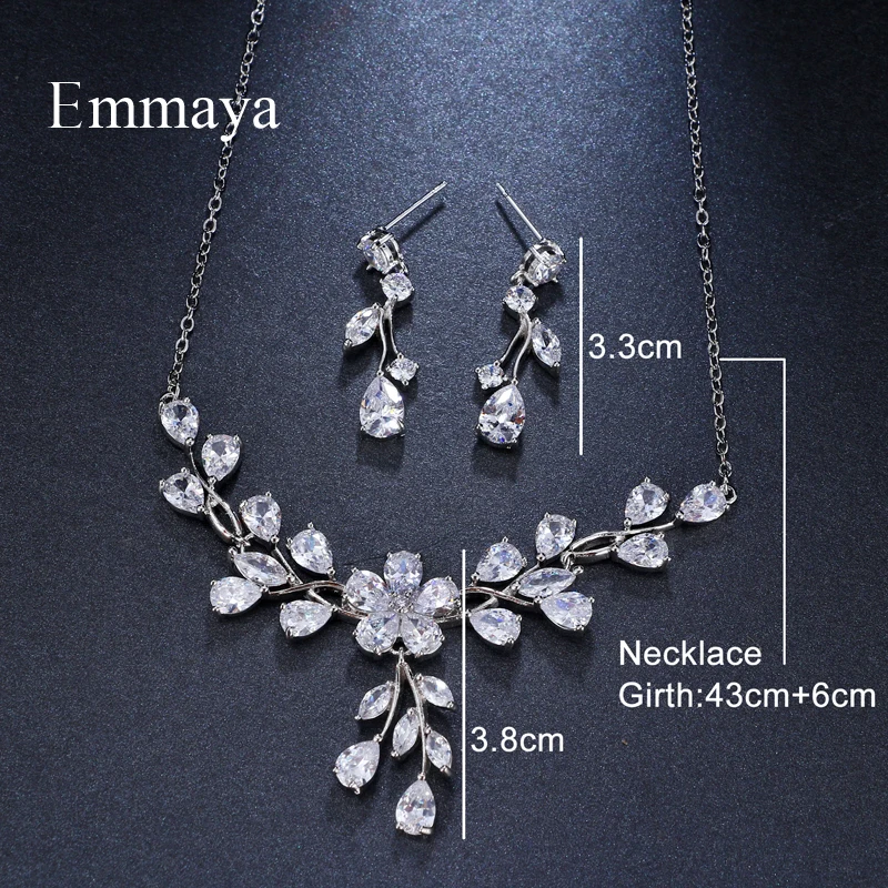 Женский комплект из колье и серёг с фианитом|Ювелирные наборы| |
