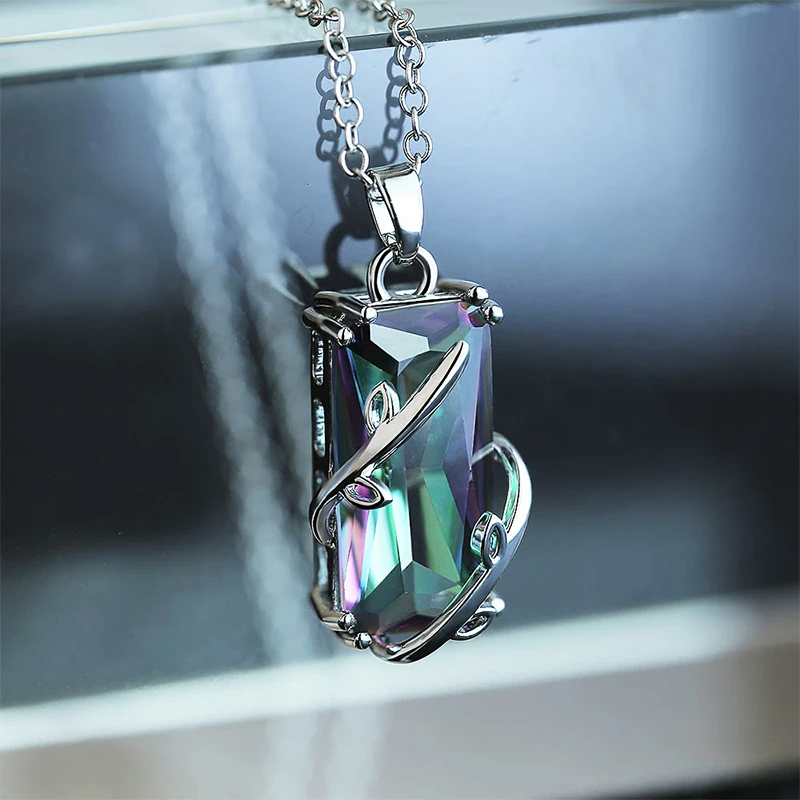 Огромная винтажная мода подлинное натуральное огненное Радужное мистическое