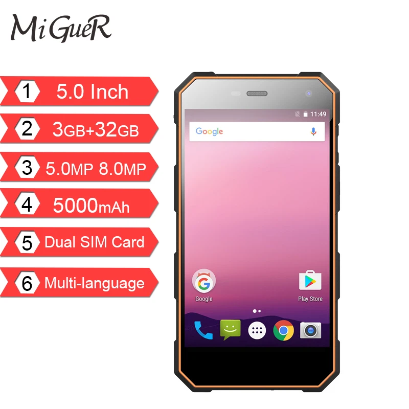 Оригинал ному S10pro IP68 Водонепроницаемый 4G мобильный телефон 5 0 ''HD Android 7 MTK6737T 4