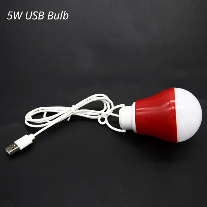 Лампочка USB Белый свет разноцветные ПВХ экологическая лампа 5 в 5 Вт портативный светодиодный лампы usb-лампы для пеших прогулок путешествия наружного освещения