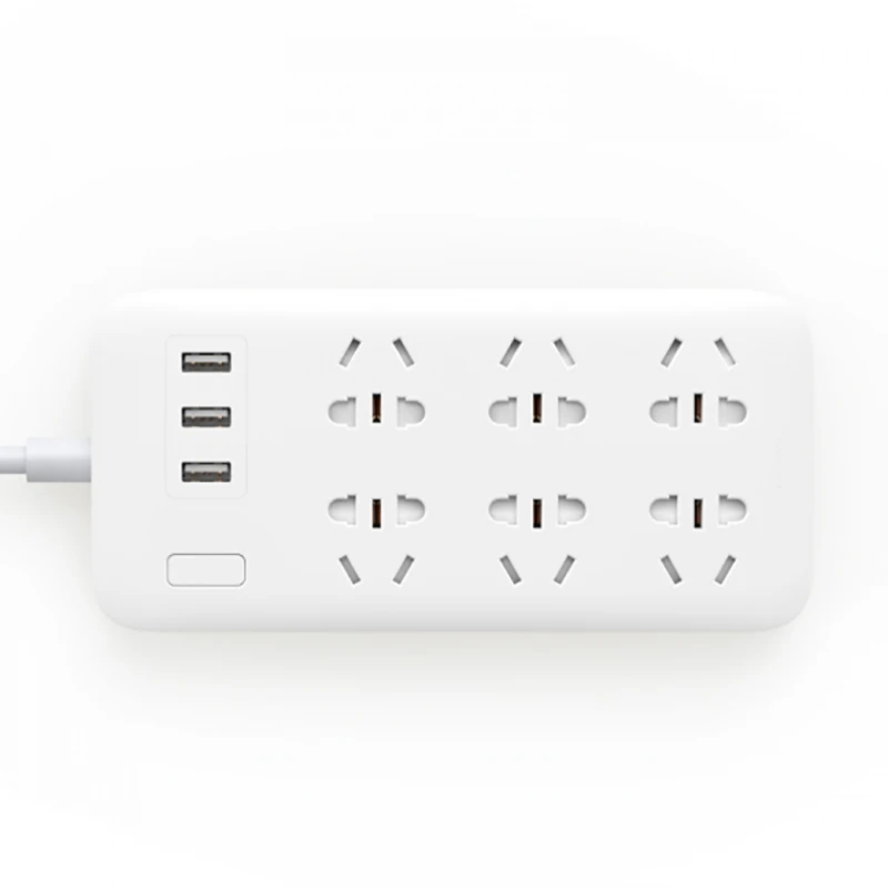 2017 Оригинальный удлинитель питания Xiaomi Mijia 6 розеток 3USB-разъема 2 А стандарт