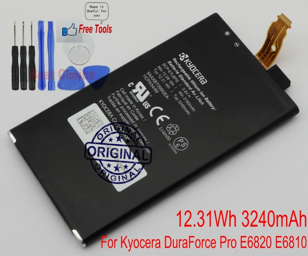 Для 5 дюймового Kyocera DuraForce Pro E6820 E6810 аккумулятор из натуральной SCP 67LBPS 3240 мАч новый +