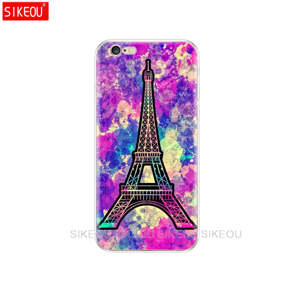 silicone Case For iphone 5s 5 s se soft cover Apple iPhone 6s 6 plus coque Print Painted flowers Shells Bags | Мобильные телефоны и