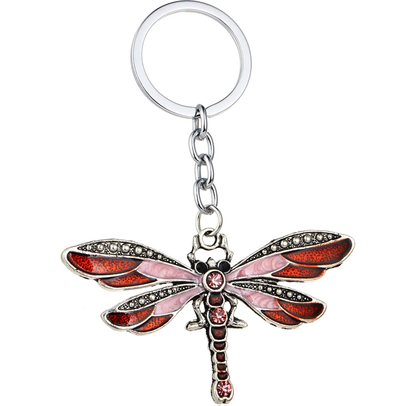 12 шт. оптом Красивая Красная стрекоза кулон брелок Кристалл Женщины Девушки на