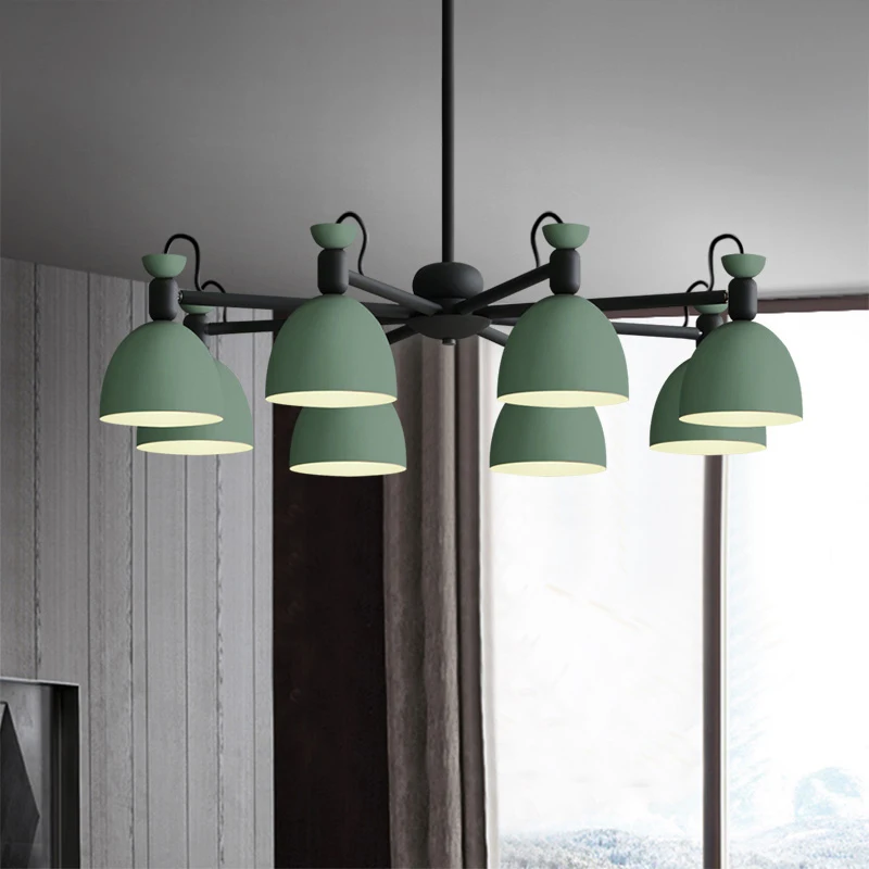

Macaron light Vintage Rural style 8 heads pendant light american iron led pendant light cottage dining room living study room