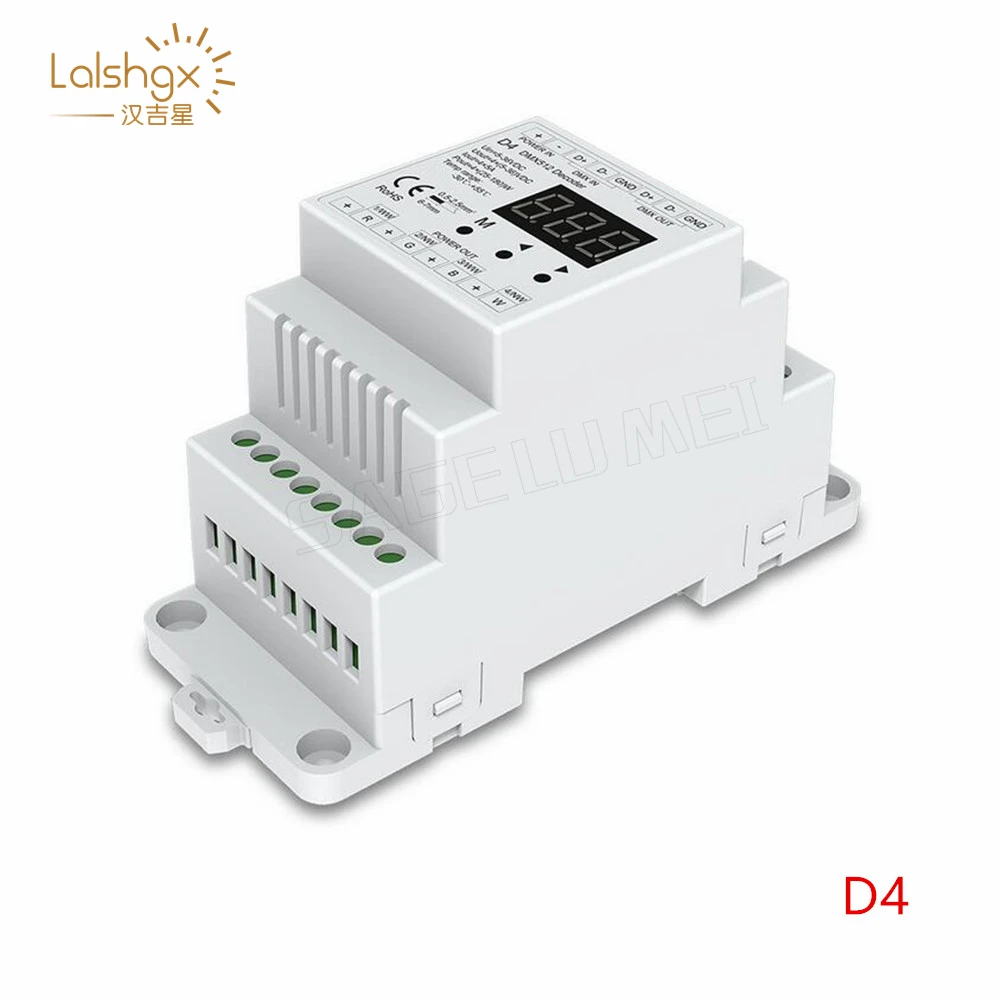 

D4 DC5V 12V 24V 36V 4CH PWM Constant Voltage Current CC CV DMX Decoder DMX512 Controller For RGB RGBW LED Tape Lamp