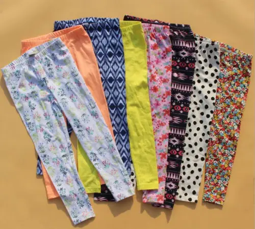 Комплект из 2 предметов разноцветные леггинсы с цветочным принтом для маленьких