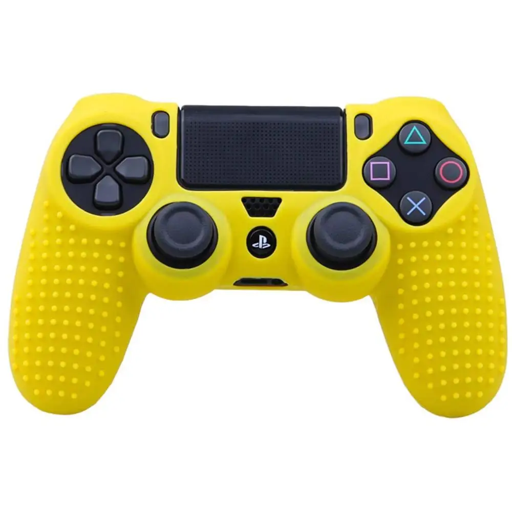 YOTEEN для Dualshock 4 чехол с шипами в горошек силиконовый резиновый гелевый Чехол для sony PS4 Slim/Pro Чехол для контроллера красный синий - Цвет: Цвет: желтый
