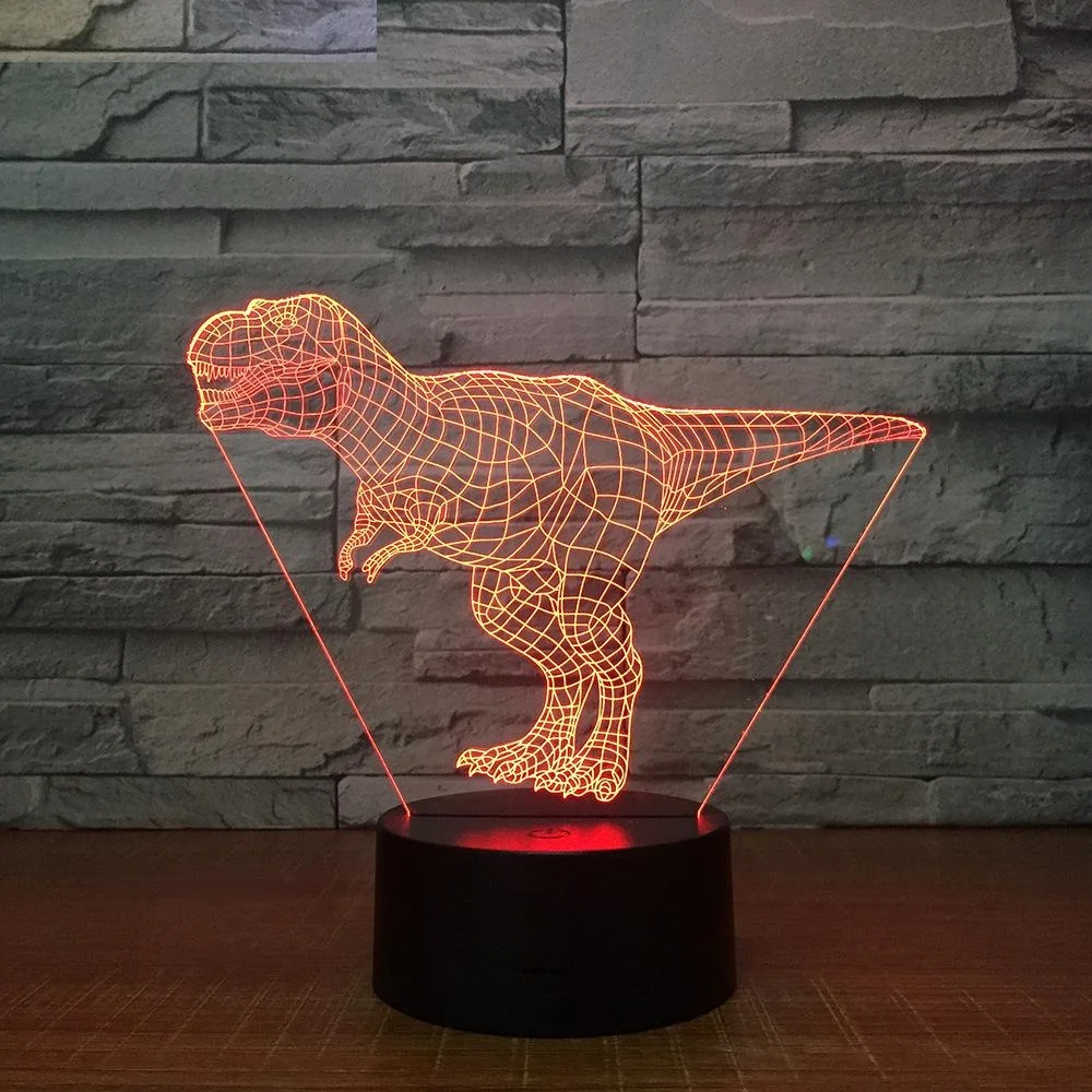 Тираннозавр Рекс 3D светодиодная лампа 7 цветов Ночные лампы для детей сенсорный