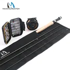 Набор из 4 удочек Maximumcatch 5WT из углеродного волокна толщиной 9 футов, с катушкой на 56wt и линиями, с коробкой и мушками, комбинированное удилище для ловли нахлыстом