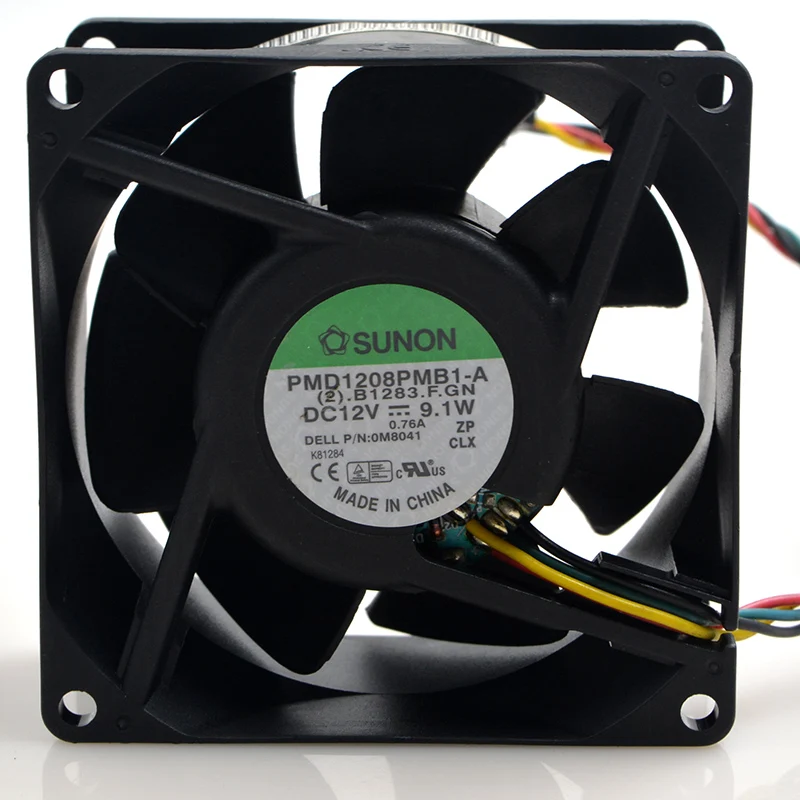 Новый оригинальный телефон, 12 В постоянного тока, 9,1 Вт, 8 см, 8038 дюйма, 2-проводной охлаждающий вентилятор