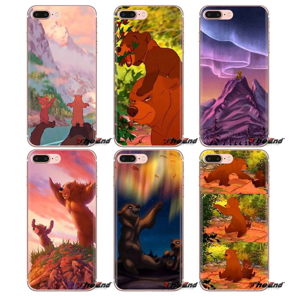 Silicone Phone Shell Case For iPod Touch Apple iPhone 4 4S 5 5S SE 5C 6 6S 7 8 X XR XS Plus MAX Pretty And Cute Brother Bear Art |