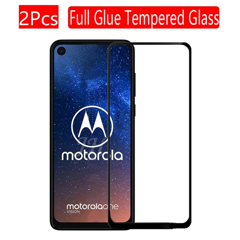 2 упаковки полное покрытие закаленное стекло для Motorola Moto One Vision защита экрана 9H на