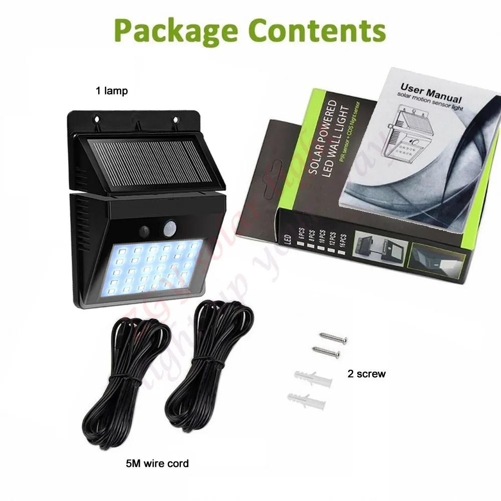 

30 leds solar light split mounting pIR motion sensor waterproof ip65 for street garden patio spot floodlight lamp with 5M cable