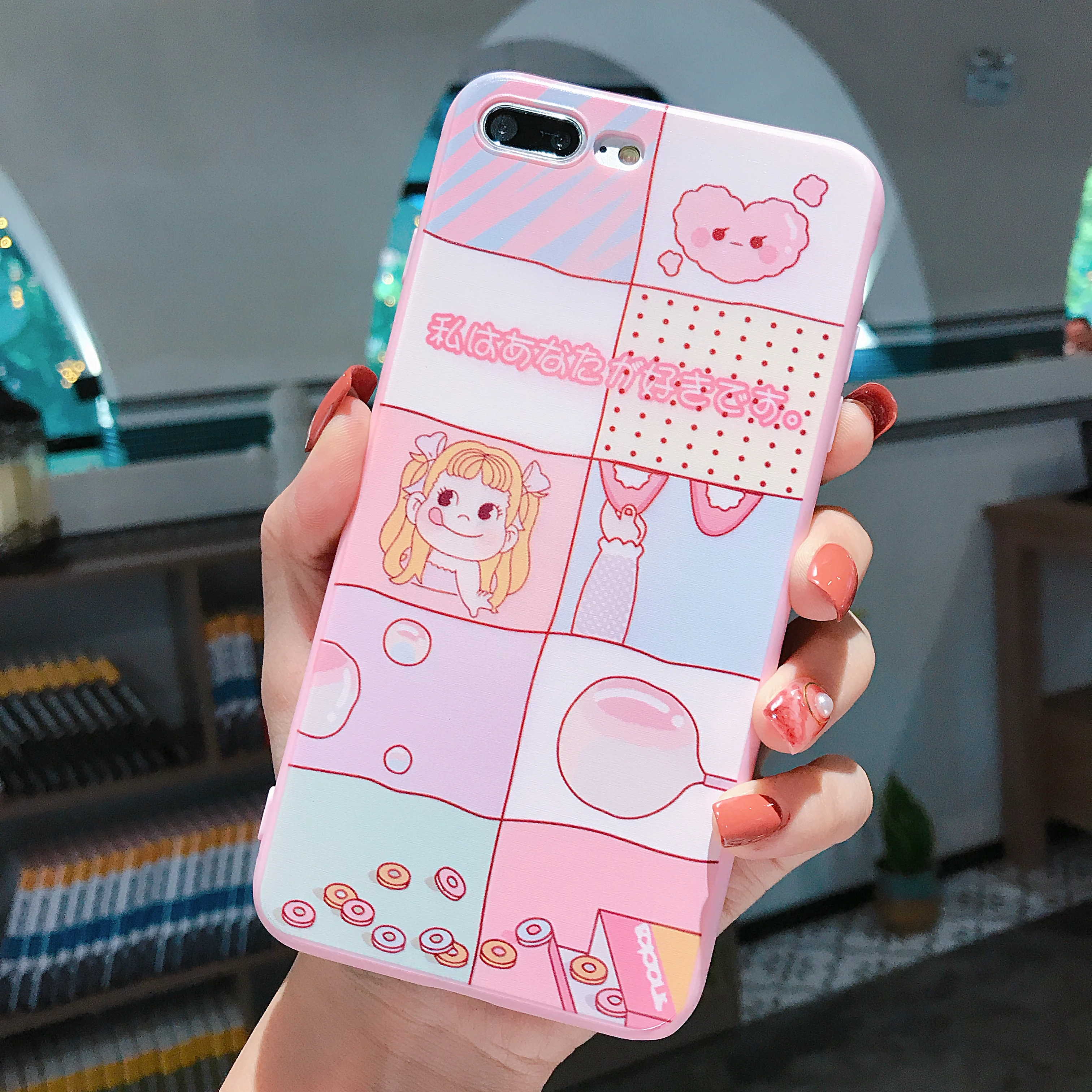 Мягкий чехол HYSOWENDLY Japan Girly Bubble для iPhone X 10 силиконовый пластиковый из ТПУ 8 7 6 6s Plus XR