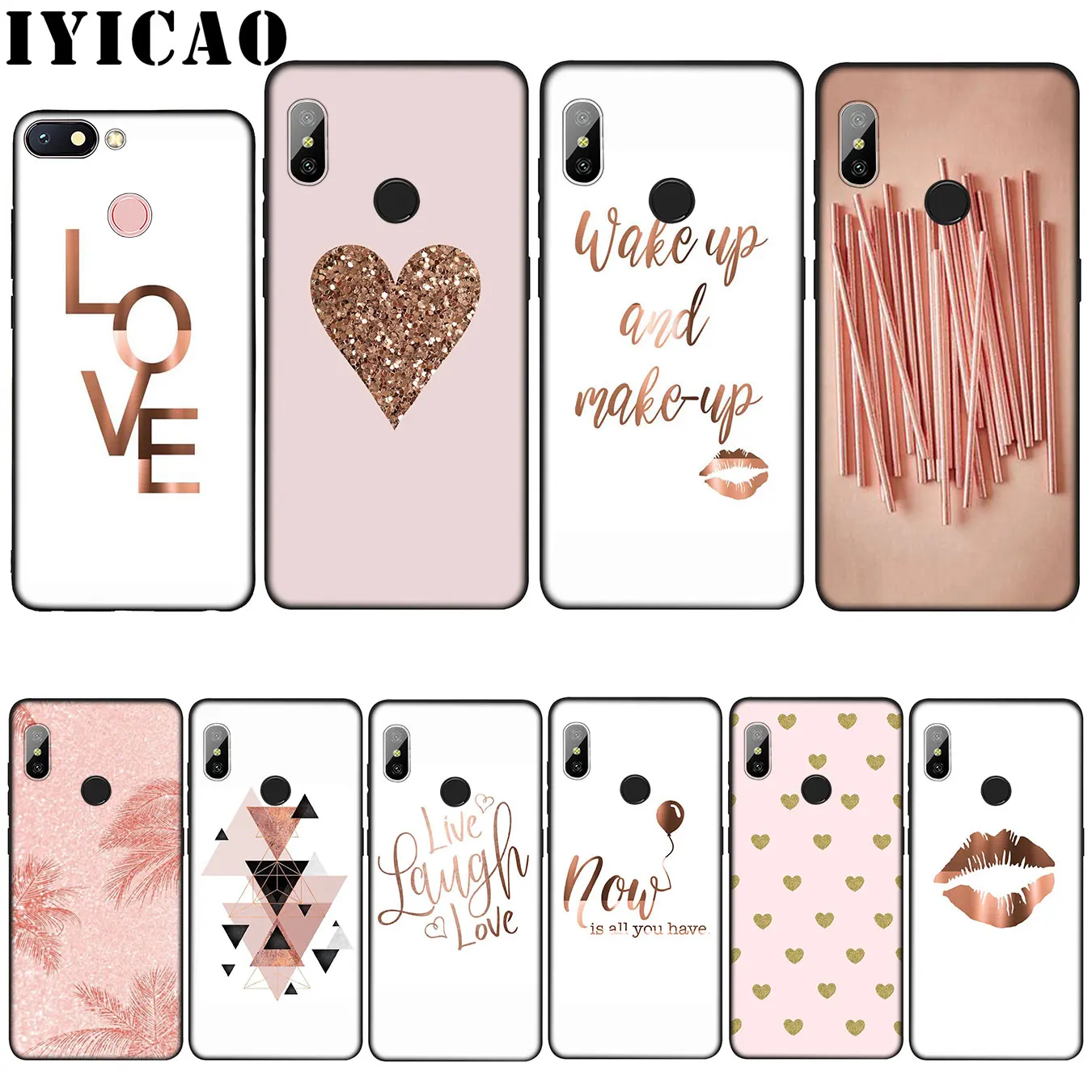 IYICAO сердце любовь ананас Золотая Роза мягкий силиконовый чехол для Xiaomi mi 9 8 A2 Lite A1