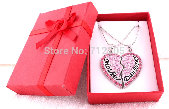 Подвеска в виде сердца для матери и дочери с цепочкой змеей|box lid|box cylinderbox outline |