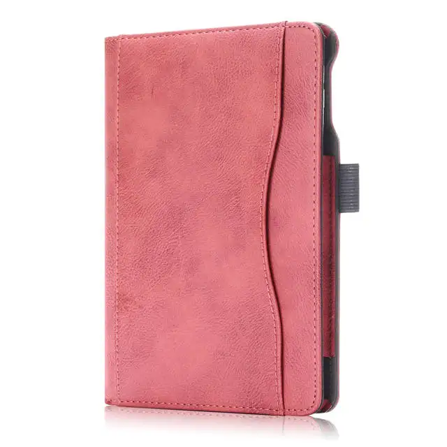 Чехол для iPad Mini 5, 4, 7,9 дюймов, планшет, Funda, умный чехол из искусственной кожи, чехол с функцией автоматического сна/пробуждения+ пленка+ ручка - Цвет: Dark Red