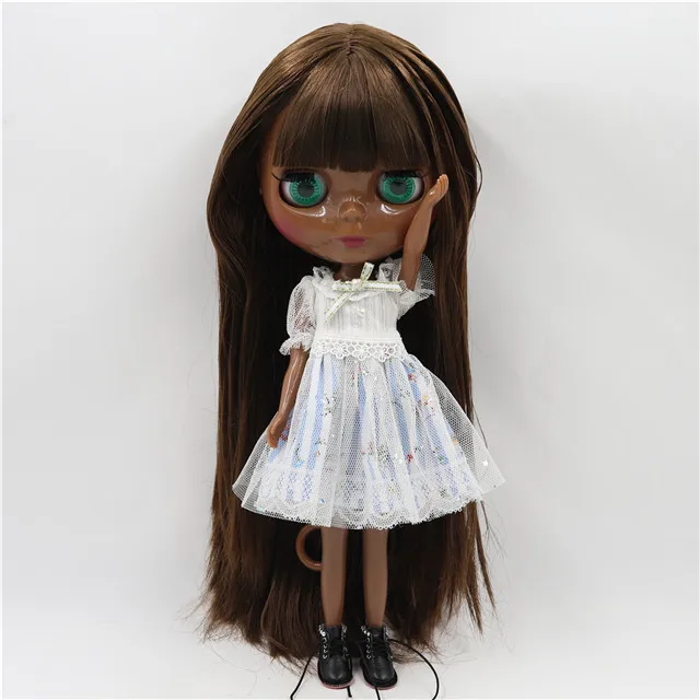 doll clothes shoes Фабрика blyth кукла 1/6 bjd шарнир тела темная кожа матовое лицо, фиолетовые волосы, кукла без одежды 30 см BL7216 - Цвет: doll clothes shoes