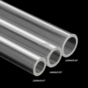 Трубка из органического стекла PMMA, прозрачная акриловая труба трубка для водяного охлаждения, 14 мм, 16 мм, 18 мм, 20 мм, 50 см